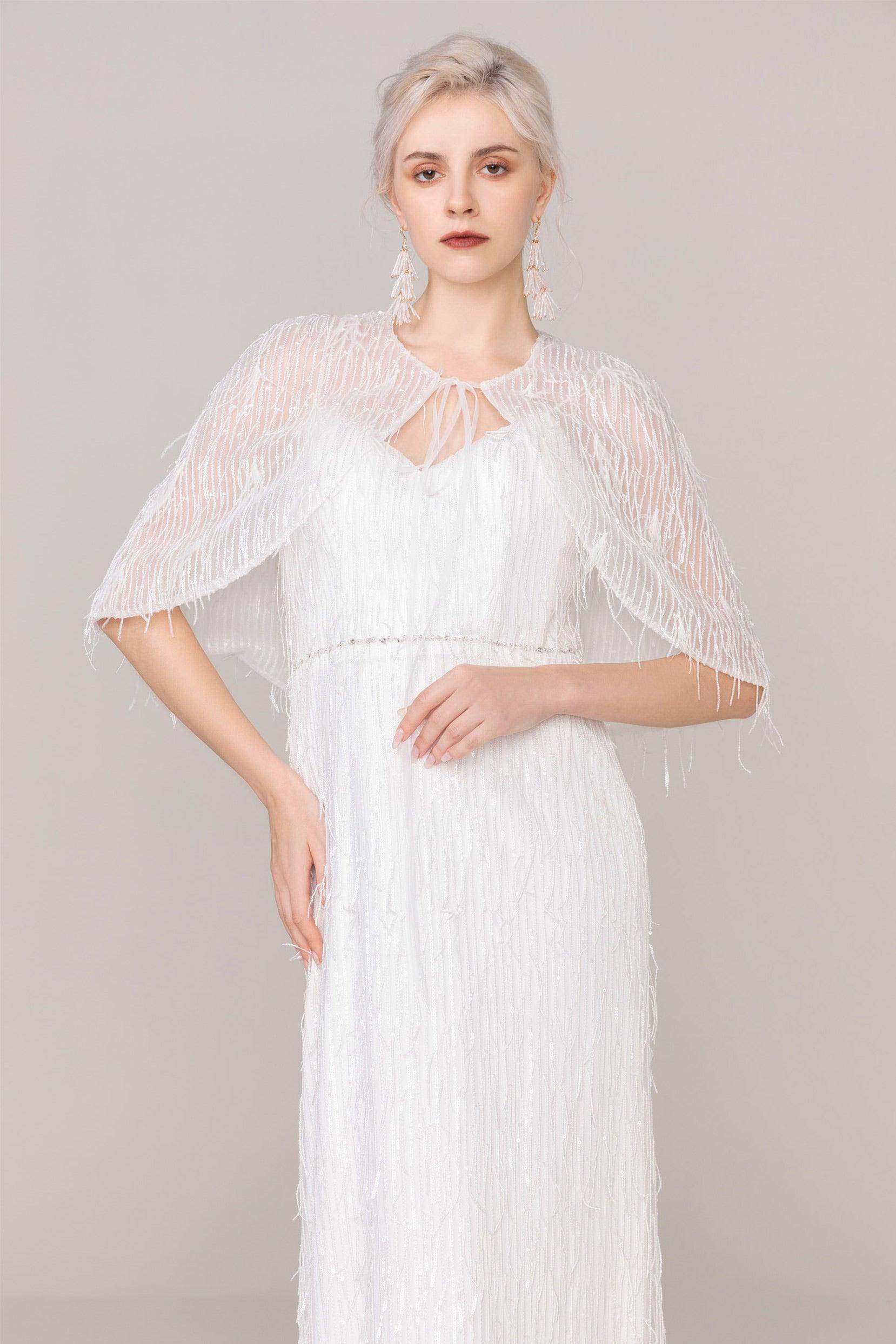 Sequined Lace Wedding Wrap CJ0091 - COCOMELODY